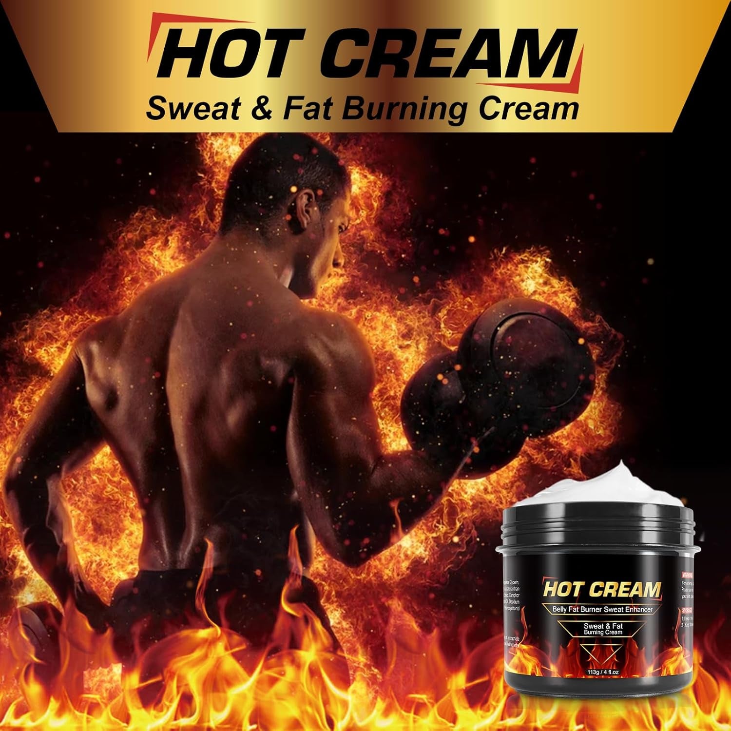 Hot Sweat Cream for Belly Fat Burner & Cellulite Treatment | Sweet Sweat Enhancer with Vitamin E | Pre-Workout Skin Tightening Gel Hot Firming Lotion for Stomach, Thighs, Arms