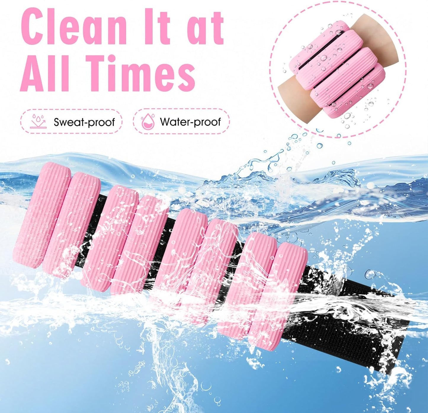 Wrist Weights Set of 2, Wearable Wrist Ankle Weights for Women & Men, Silicone Weighted Bangles Adjustable Arm and Leg Weights for Walking Yoga Pilates Running Dance Gym 2Lb