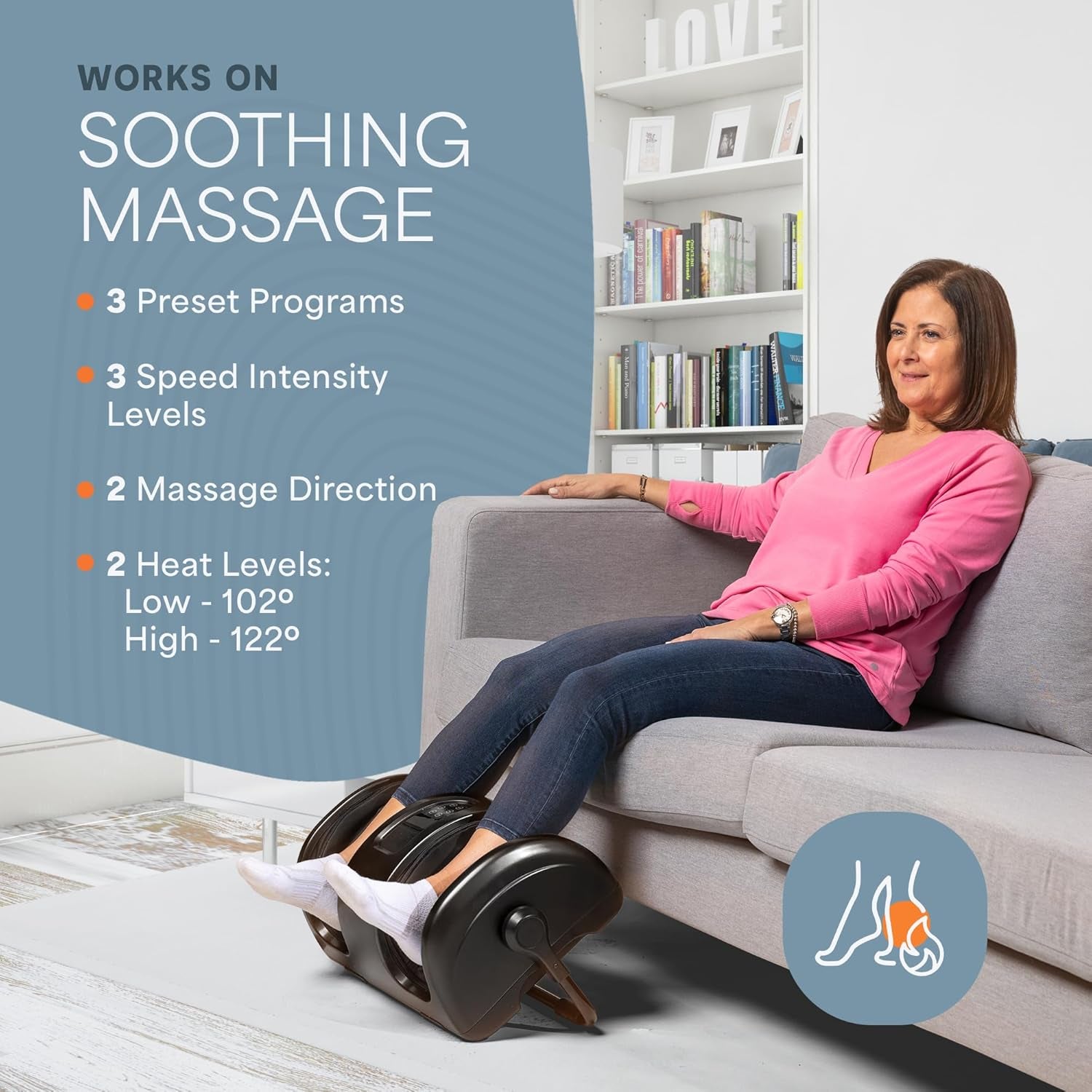 Shiatsu Foot Massager with Heat, Foot Massager with Heat for Plantar Fasciitis, Remote Control, Deep Kneading for Leg, Calf, Feet, Ankle with Free Roller Gifts for Mom Dad