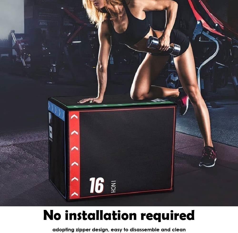 Versatile Non Slip Jump Box Exercise 3-In-1 Foam Plyometric Jump Box for Home Gym Training Fitness