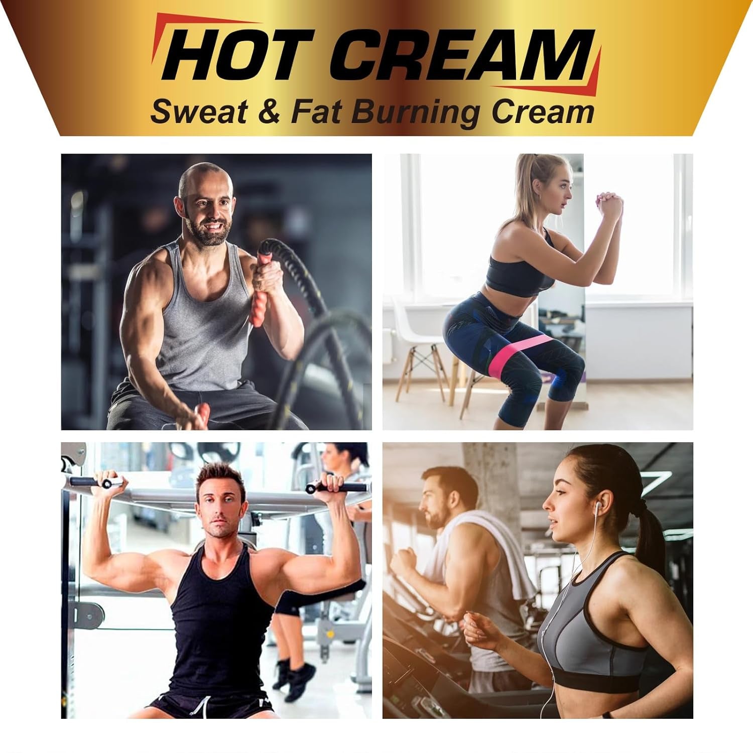 Hot Sweat Cream for Belly Fat Burner & Cellulite Treatment | Sweet Sweat Enhancer with Vitamin E | Pre-Workout Skin Tightening Gel Hot Firming Lotion for Stomach, Thighs, Arms