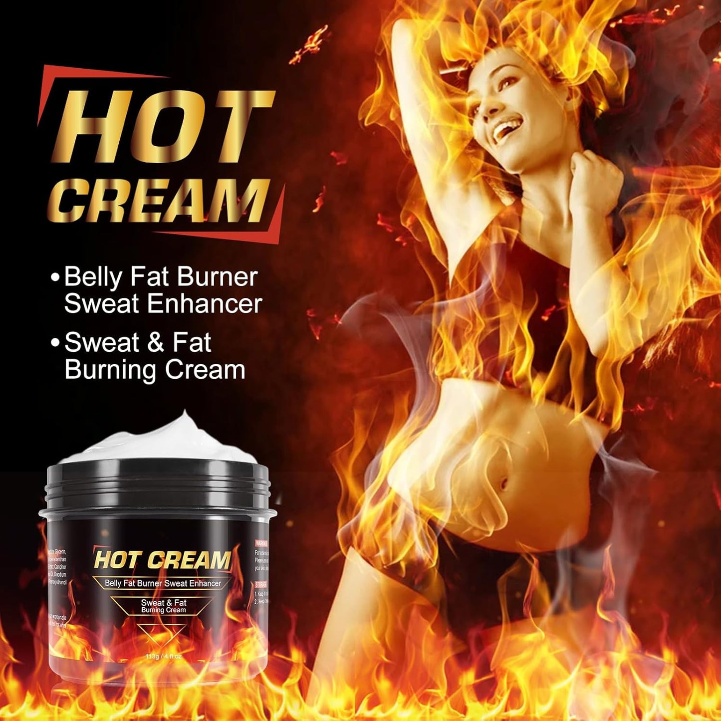 Hot Sweat Cream for Belly Fat Burner & Cellulite Treatment | Sweet Sweat Enhancer with Vitamin E | Pre-Workout Skin Tightening Gel Hot Firming Lotion for Stomach, Thighs, Arms