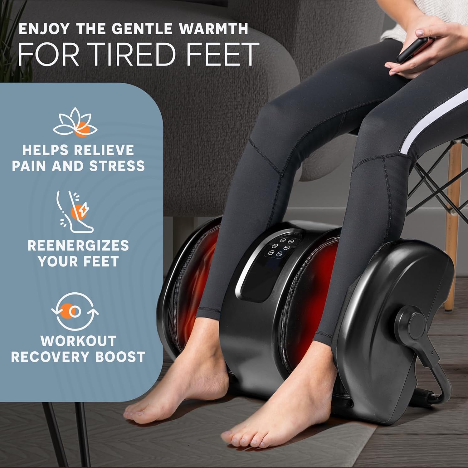 Shiatsu Foot Massager with Heat, Foot Massager with Heat for Plantar Fasciitis, Remote Control, Deep Kneading for Leg, Calf, Feet, Ankle with Free Roller Gifts for Mom Dad