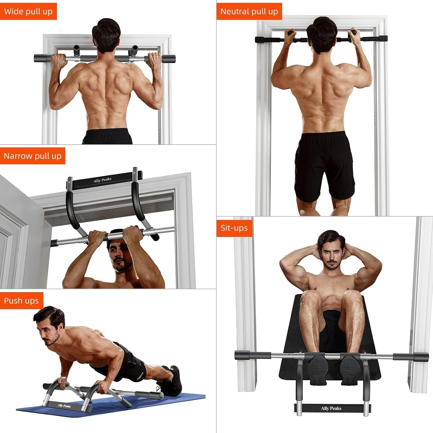 Pull up Bar for Doorway,Multiple Levels Width Adjustable Pull up Bar Accurately Match Wide and Narrow Doorframe,Indoor Chin-Up Bar Workout Bar,Usa Original Patent