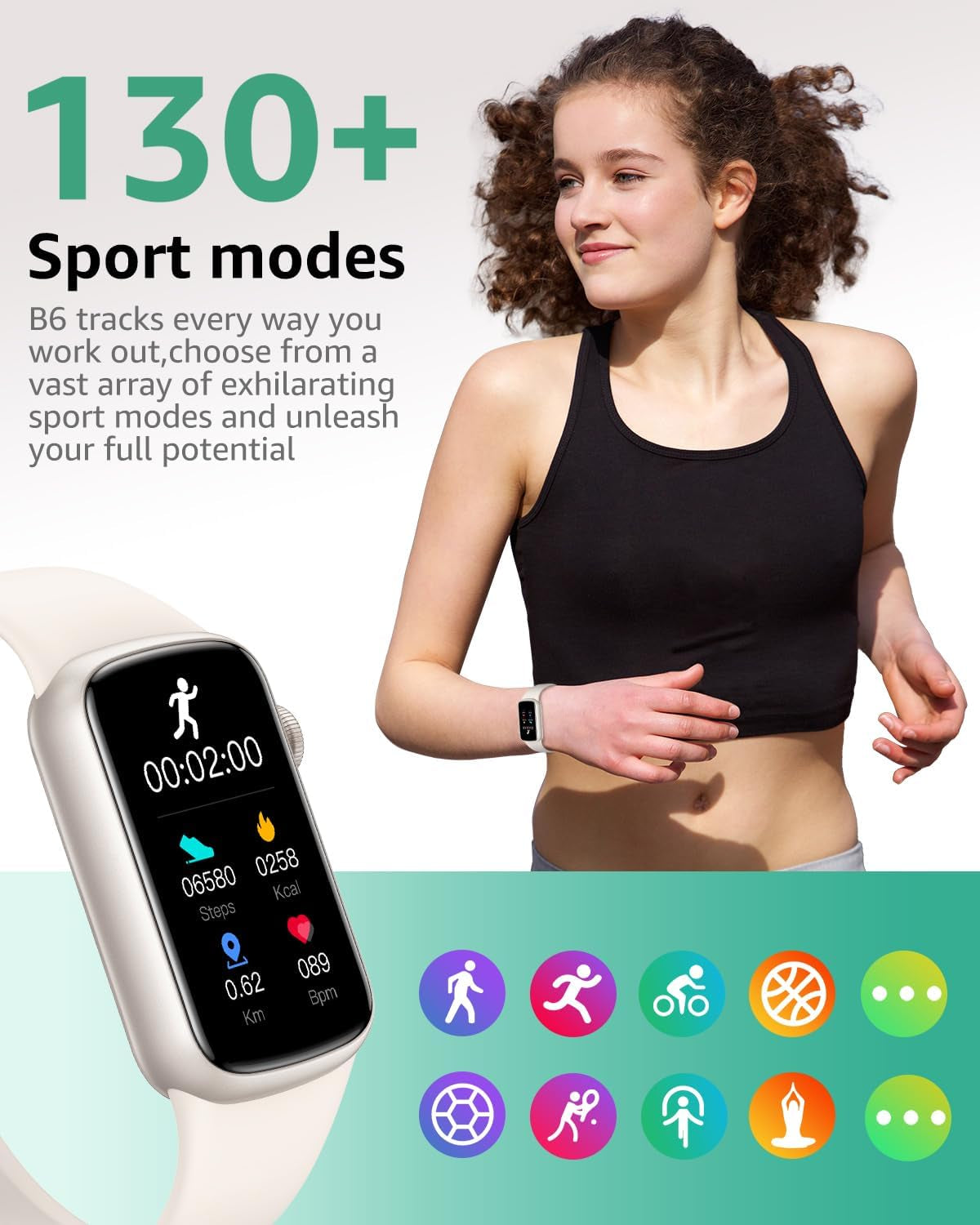 Fitness Tracker,Smart Watch with 1.47" Touch Display,137+Sport Modes Fitness Watch with Heart Rate Sleep Monitor, Step Counter,Ip68 Waterproof Activity Trackers for Women Men