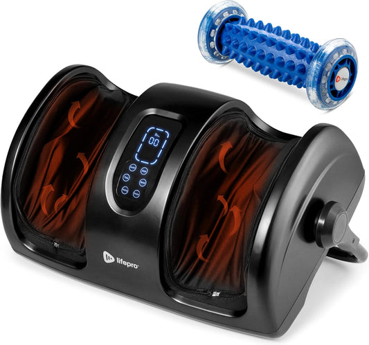 Shiatsu Foot Massager with Heat, Foot Massager with Heat for Plantar Fasciitis, Remote Control, Deep Kneading for Leg, Calf, Feet, Ankle with Free Roller Gifts for Mom Dad