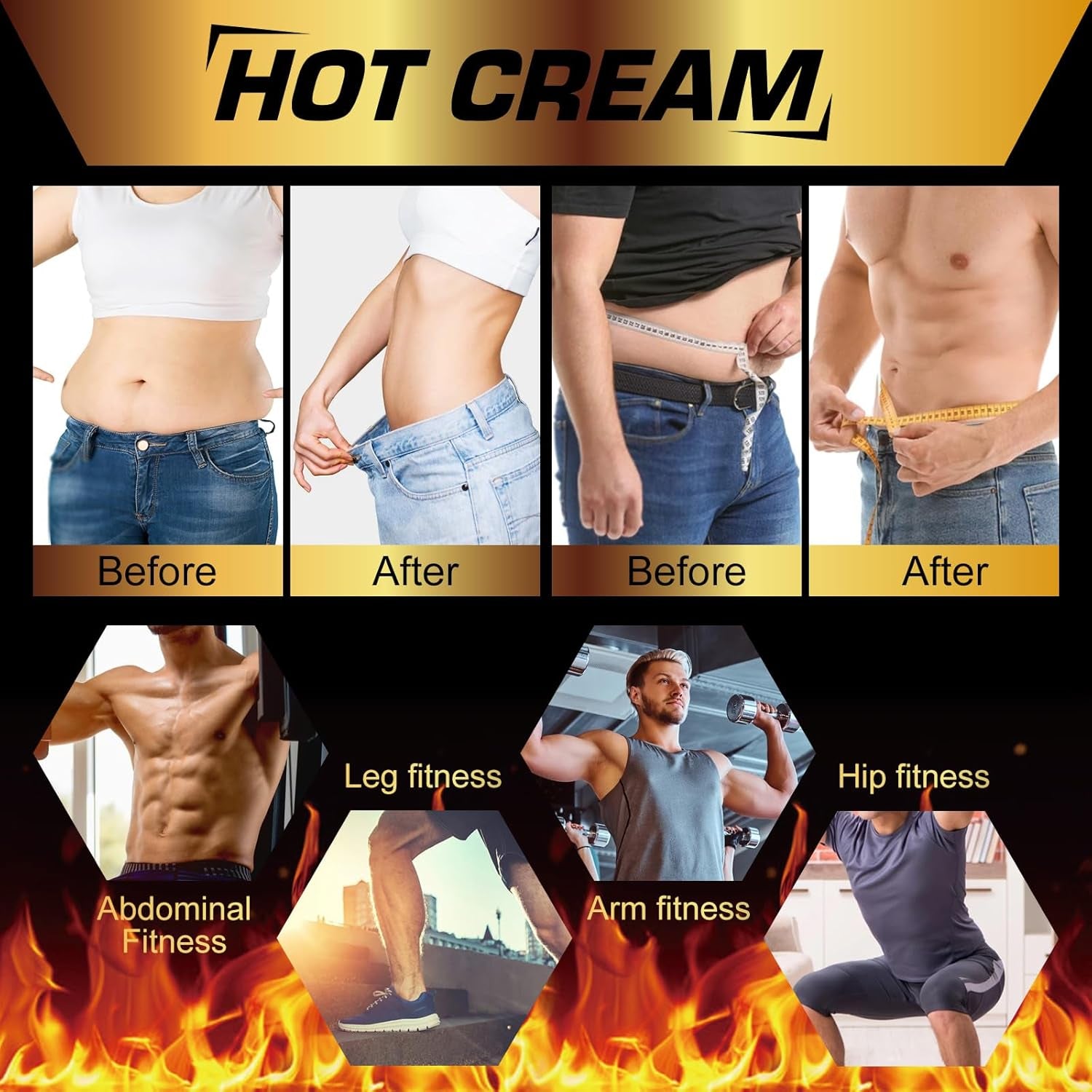 Hot Sweat Cream for Belly Fat Burner & Cellulite Treatment | Sweet Sweat Enhancer with Vitamin E | Pre-Workout Skin Tightening Gel Hot Firming Lotion for Stomach, Thighs, Arms