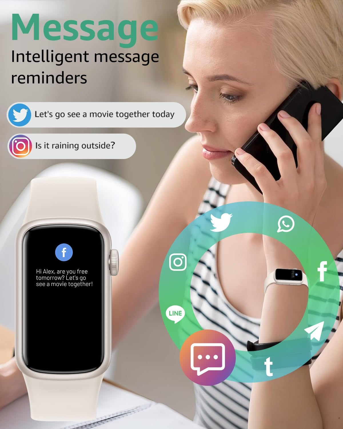 Fitness Tracker,Smart Watch with 1.47" Touch Display,137+Sport Modes Fitness Watch with Heart Rate Sleep Monitor, Step Counter,Ip68 Waterproof Activity Trackers for Women Men