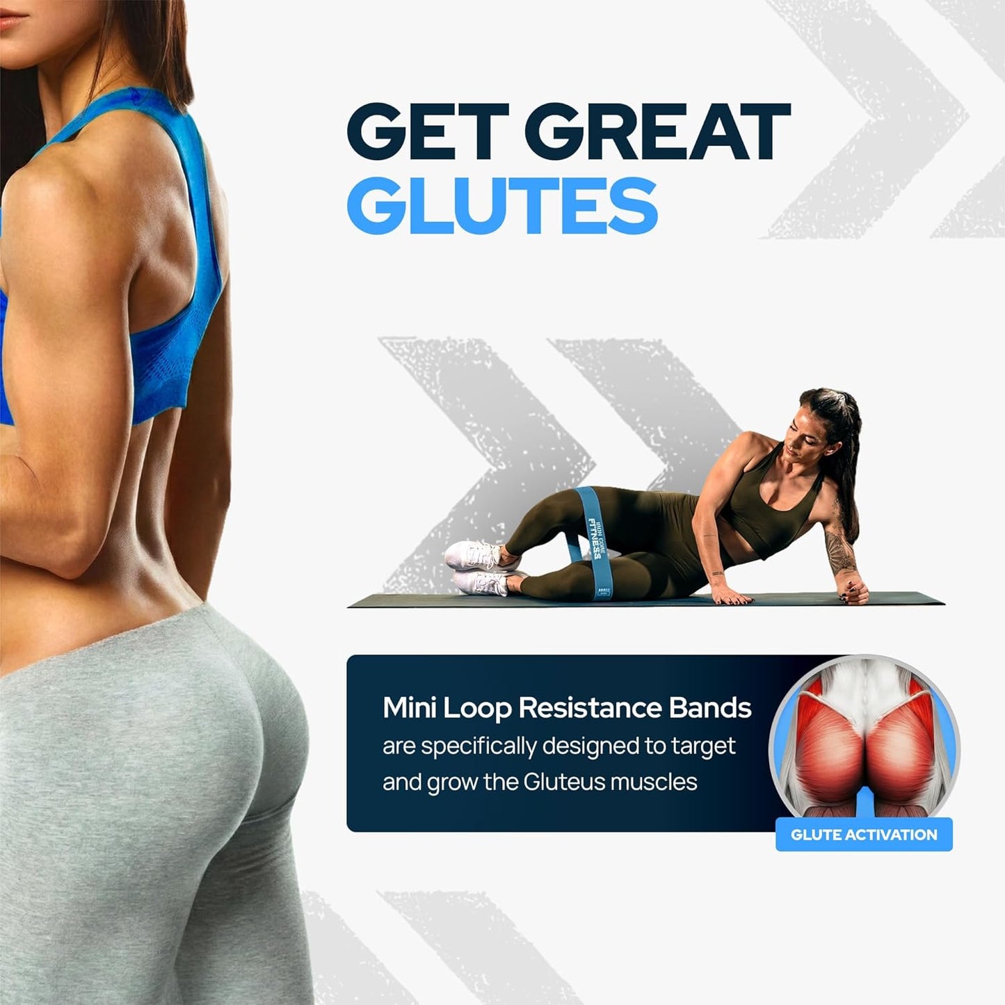 Latex Mini Resistance Bands Sets for Trainers, Bootcamp, Gym for Men and Women in Fun Colors - Ebook, Videos and Workout Chart Included by