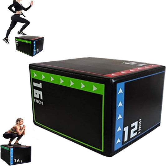 Versatile Non Slip Jump Box Exercise 3-In-1 Foam Plyometric Jump Box for Home Gym Training Fitness