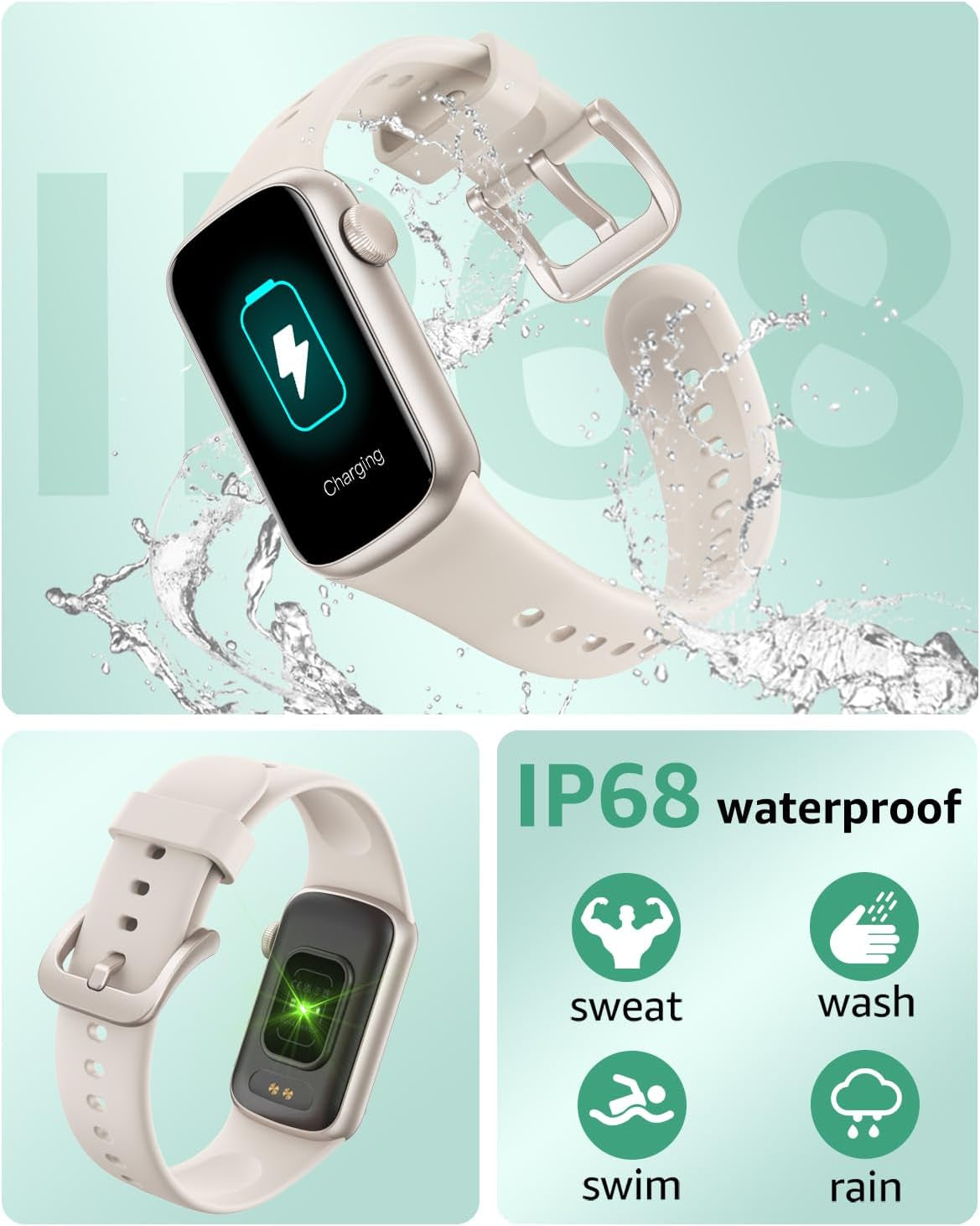 Fitness Tracker,Smart Watch with 1.47" Touch Display,137+Sport Modes Fitness Watch with Heart Rate Sleep Monitor, Step Counter,Ip68 Waterproof Activity Trackers for Women Men